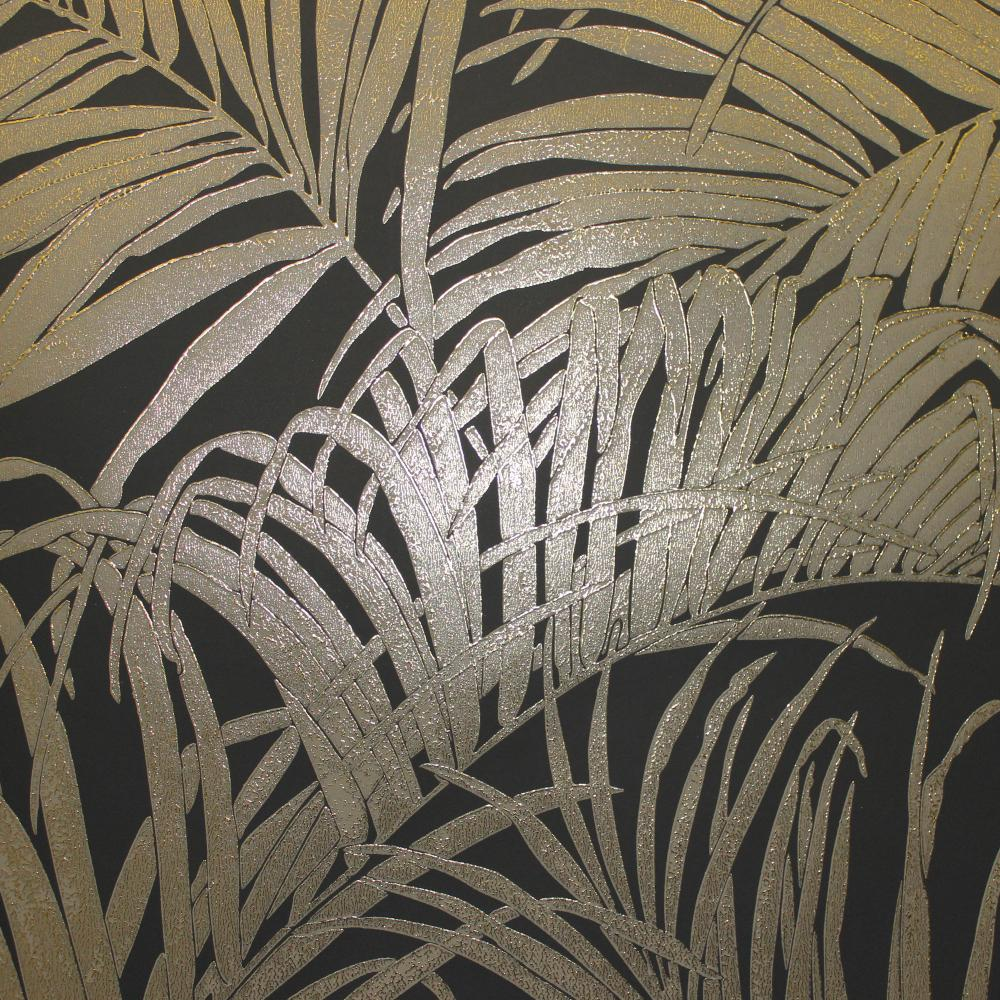 Kiss Foil Bronze Palm Leaf Wallpaper
