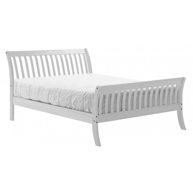 Lapaz Pine Double Bed - White