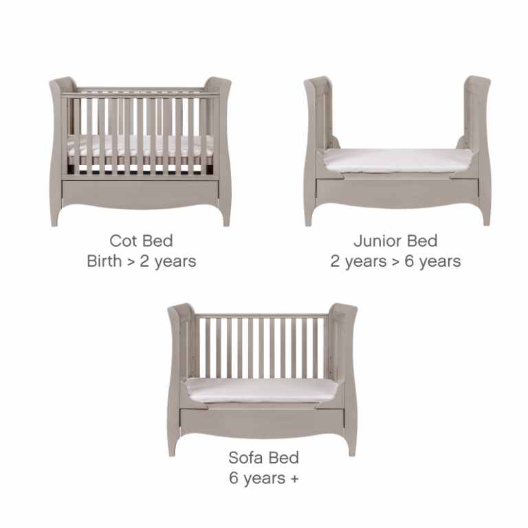 Babymore Eva Sleigh Dropside Cot Bed with Drawer White FADS