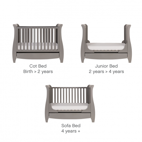 Katie Space Saver Sleigh Cot Bed Tutti Bambini FADS