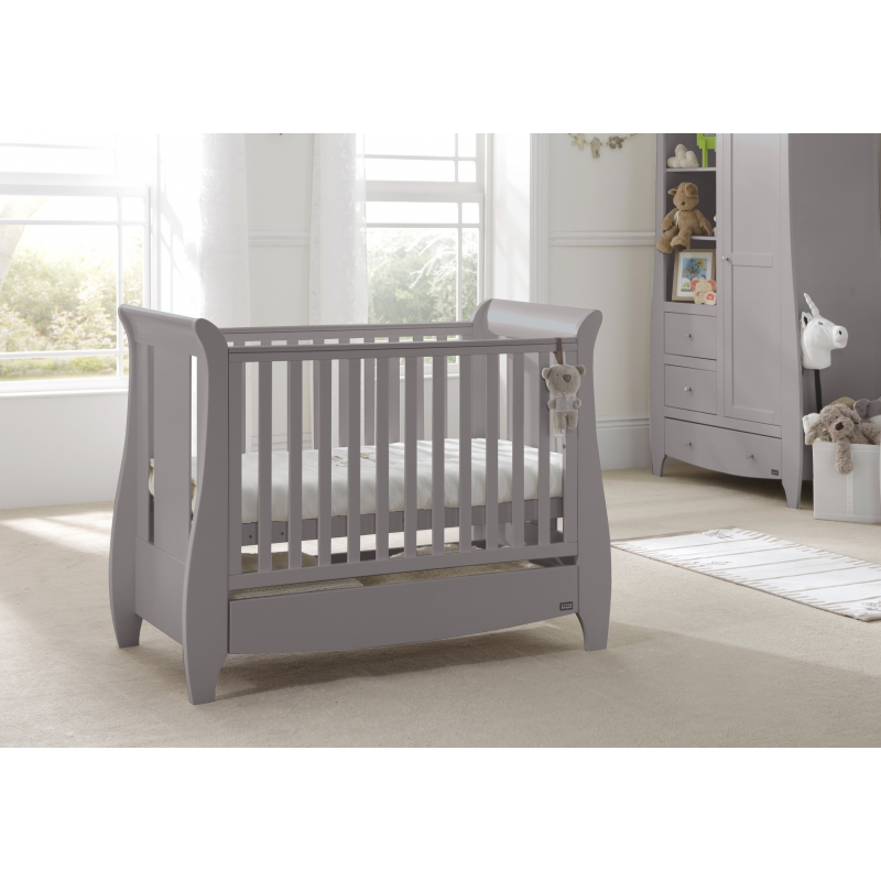 Katie Space Saver Sleigh Cot Bed with Under Bed Drawer - Cool Grey