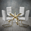 Capri Dining Table Glass Top With Gold Legs lifestyle