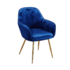 Lara Dining Chair Royal Blue With Gold Legs