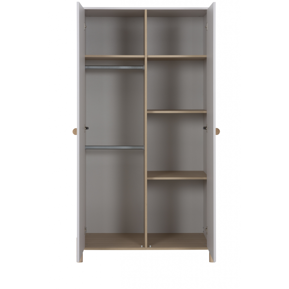 Eliott Light Grey 2 Door Wardrobe Nursery Storage Furniture FADS
