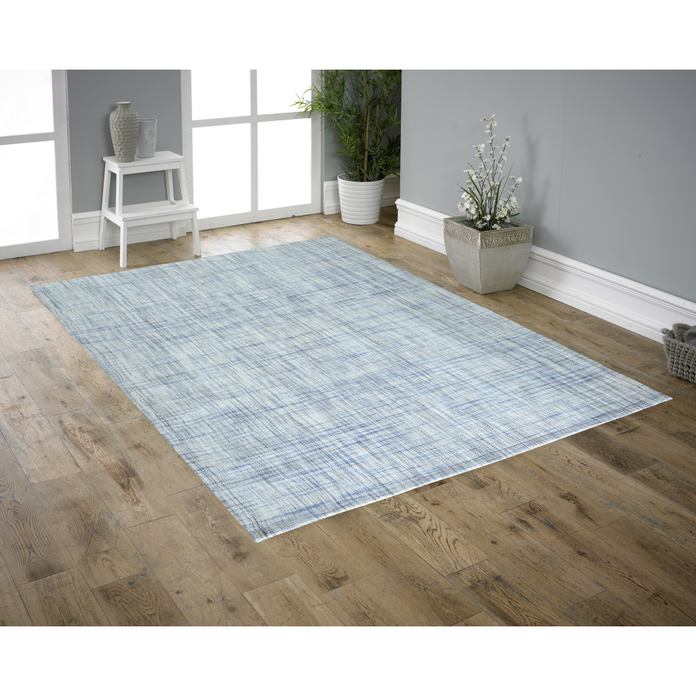 Hamilton HandWoven Wool Rug Blue, Red and Ochre