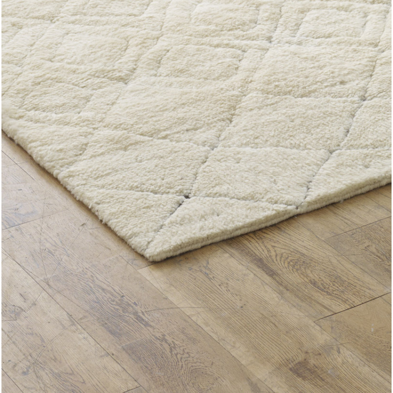 Moroccan HandKnotted Wool Rug Cream or Ivory FADS