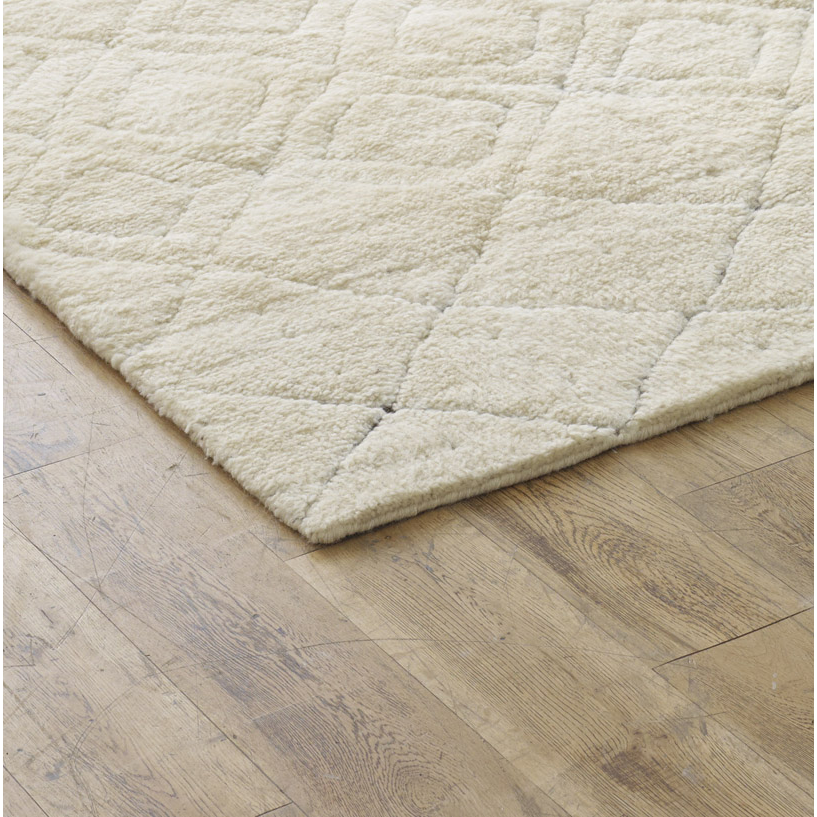 Moroccan HandKnotted Wool Rug Cream or Ivory FADS