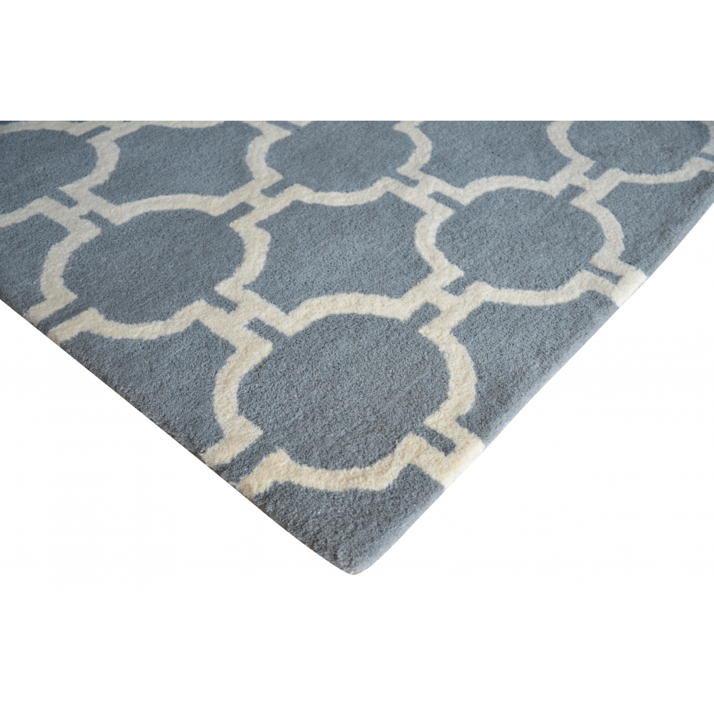 Trellis HandTufted Wool Rug Grey, Taupe and Gris FADS