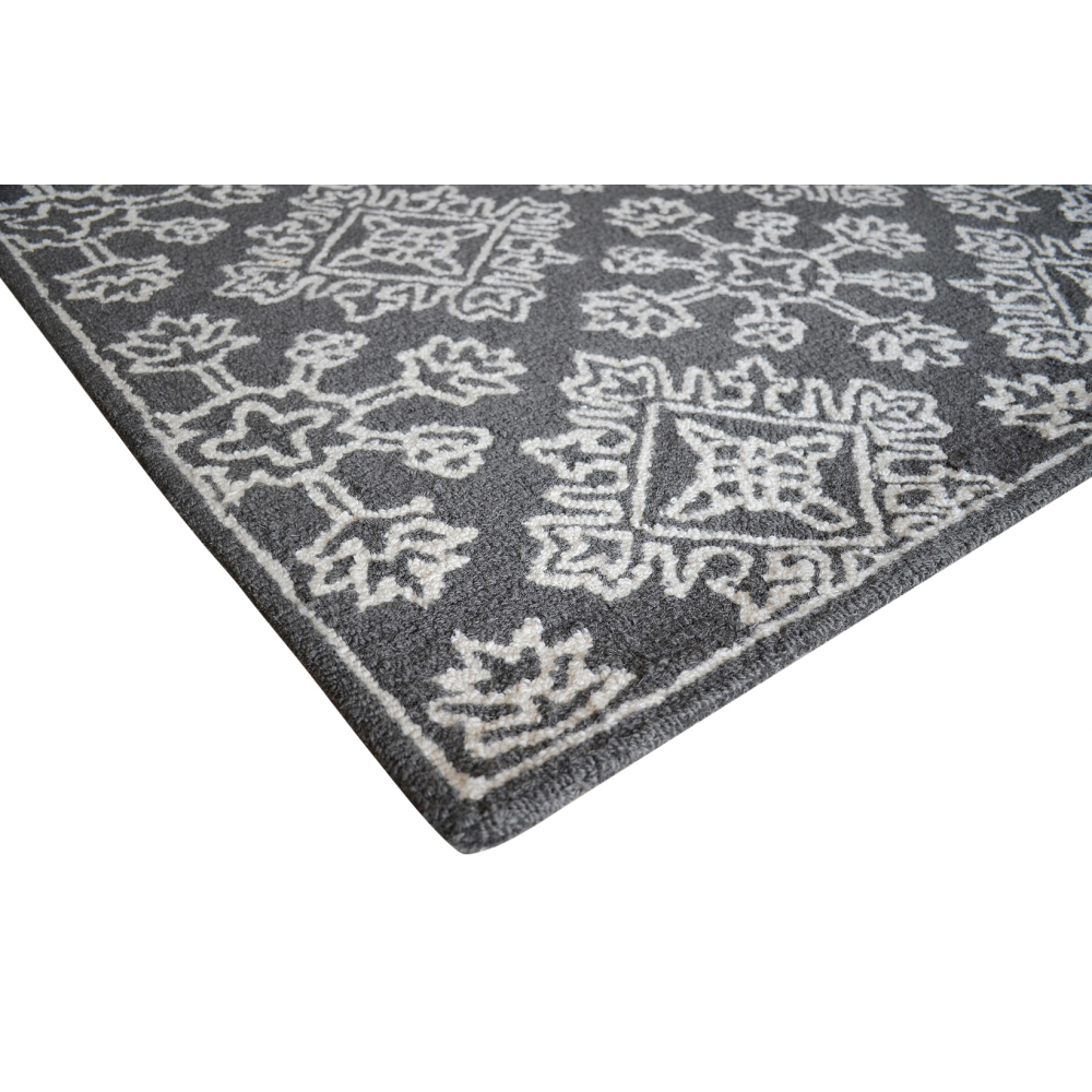 Zara HandTufted Wool Rug Turquoise or Black FADS