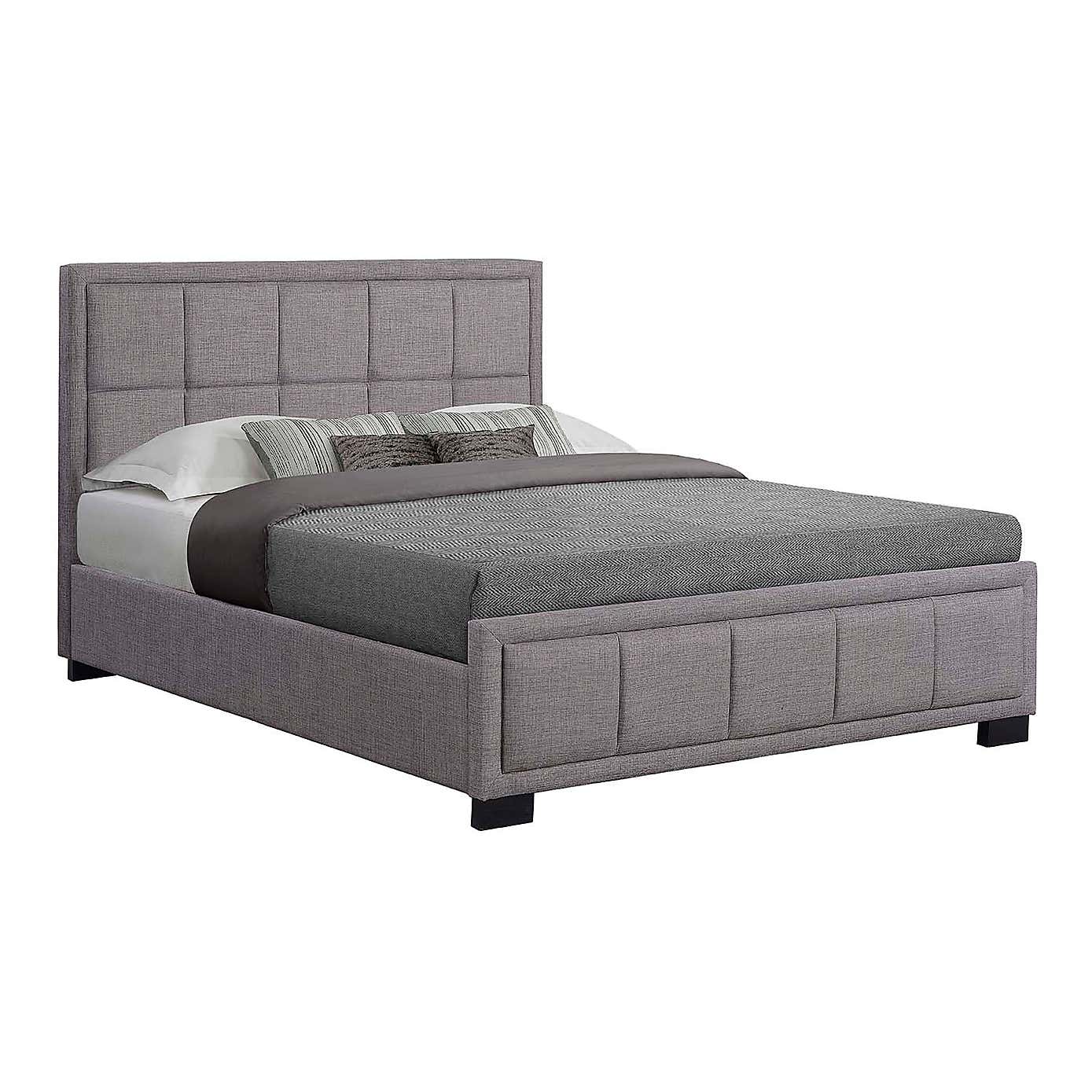Hannover Ottoman Bed Frame Crushed Velvet (Various Colours Available) (Bed Colour: Grey, Bed Size: Double)