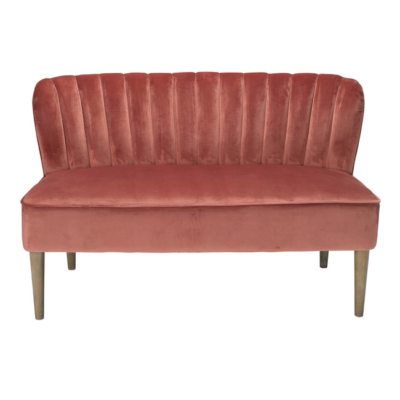 Bella 2 Seater Sofa Steel Pink