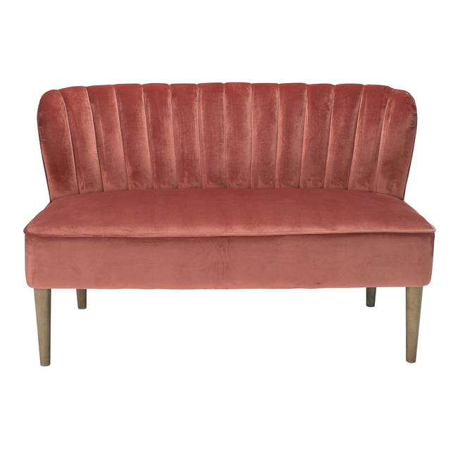 Bella 2 Seater Crushed Velvet Sofa - Various Colours Available (Colour: Pink)