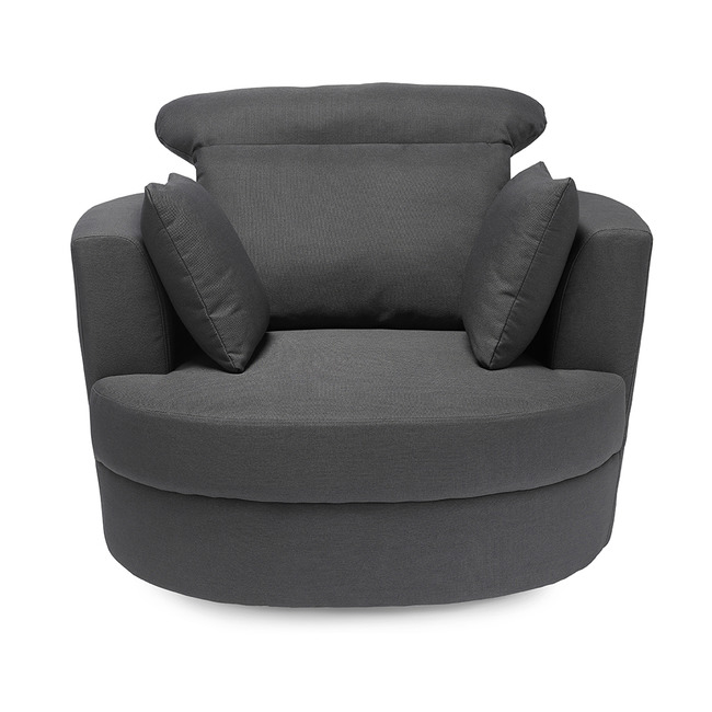 Bliss Swivel Chair - Silver or Grey (Chair Colour: Grey, Chair Size: Large)