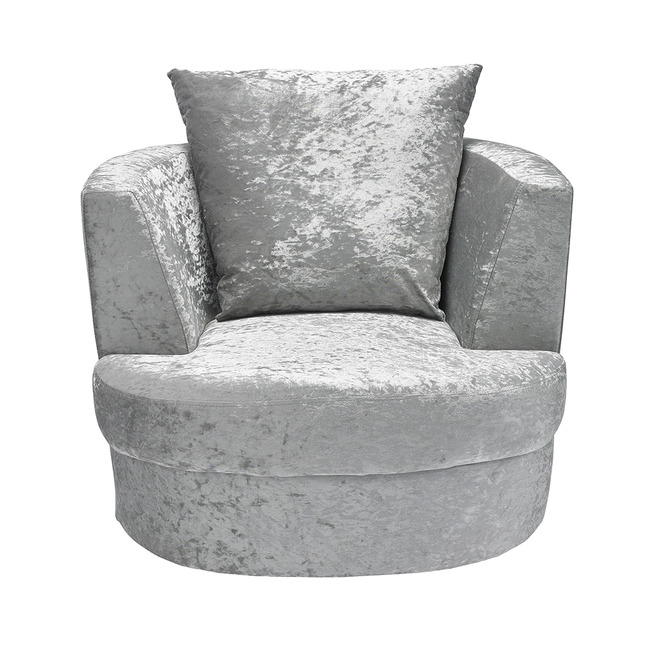 Bliss Swivel Chair - Silver or Grey (Chair Colour: Silver, Chair Size: Small)