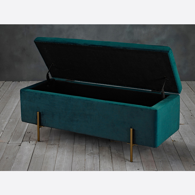 Dark teal storage ottoman deals