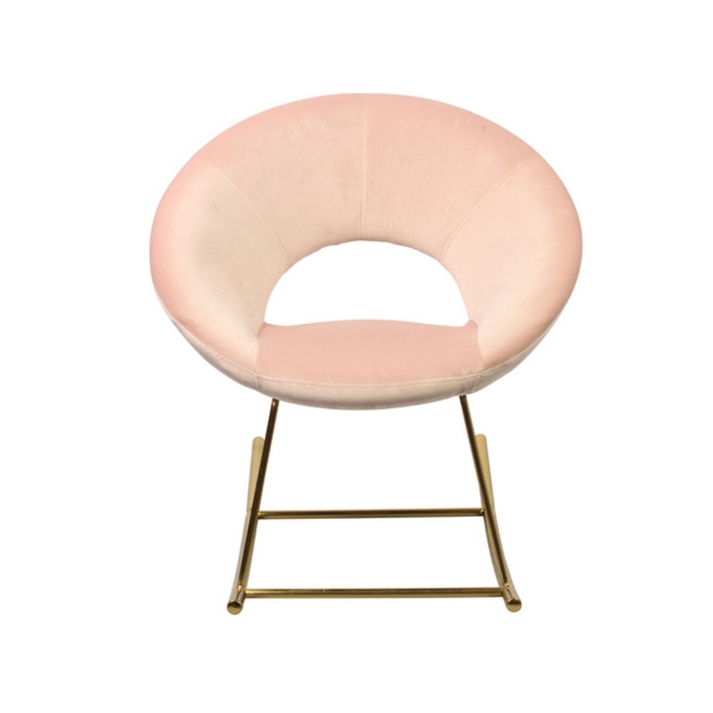 Stella Vintage Rocking Chair Pink Velvet Vintage Styled FADS