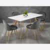 Venice White Dining Table chairs