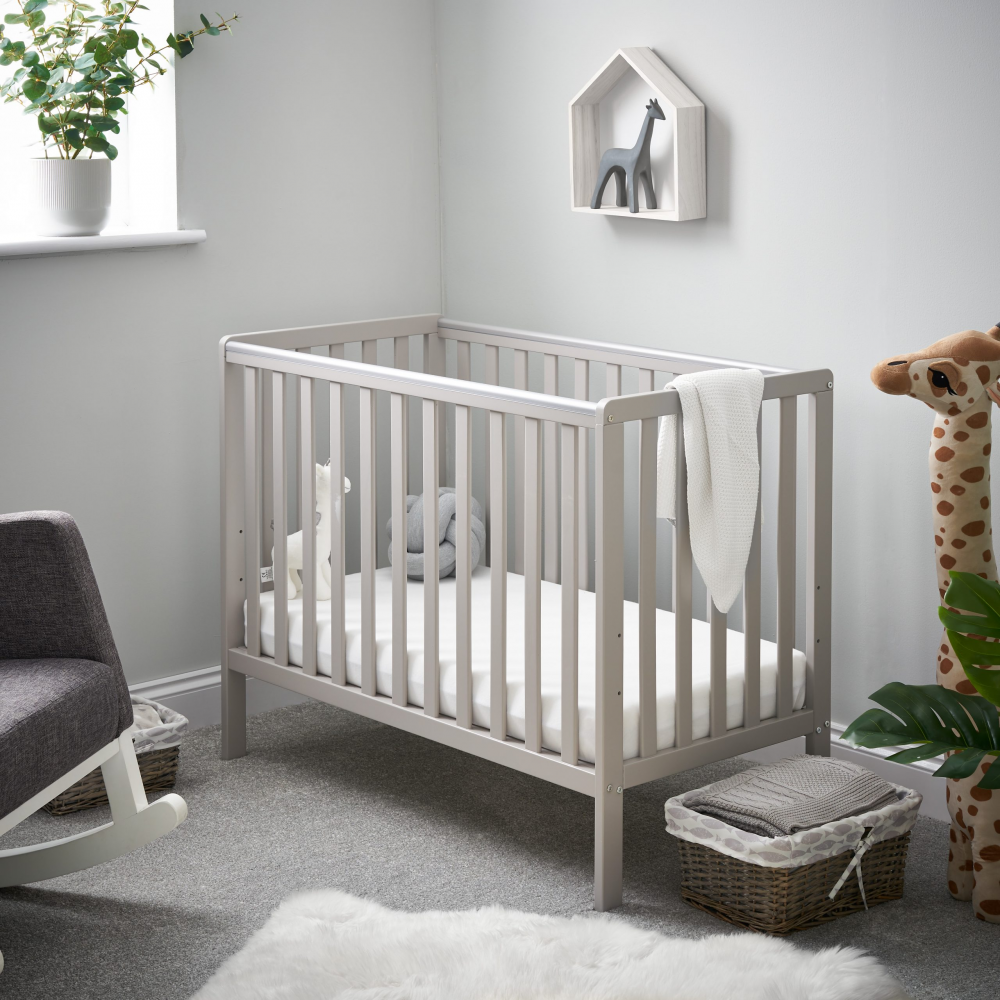 White Obaby Bantam Space Saver Cot and Foam Mattress Online Wholesale