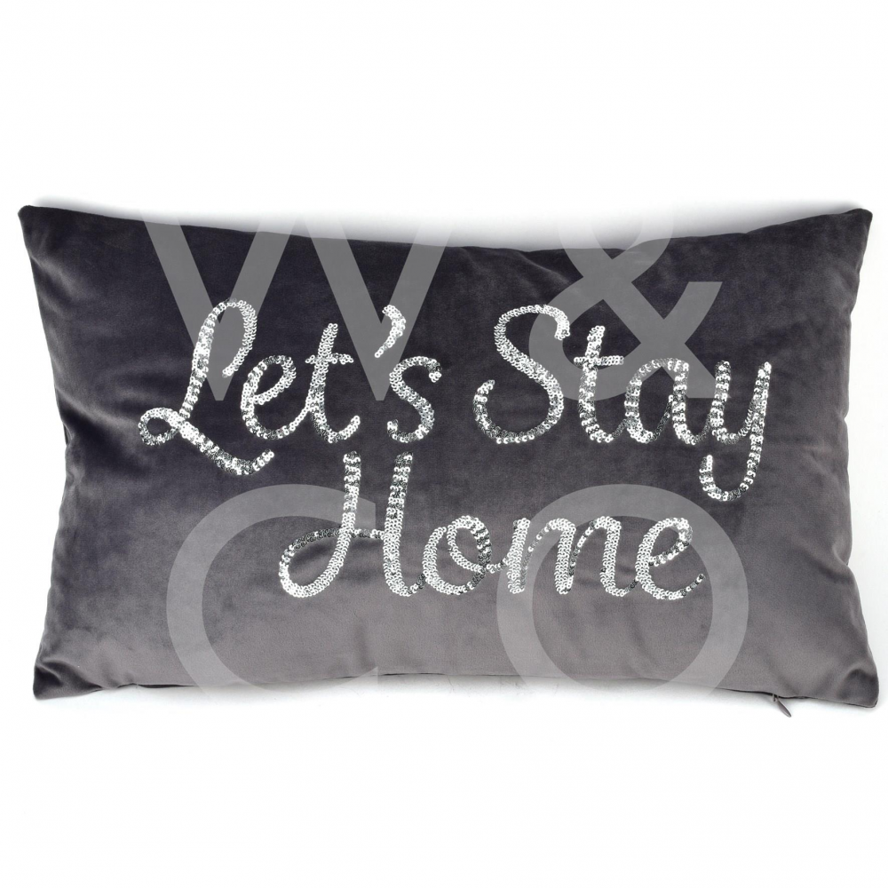Let’s Stay Home Velvet Cushion