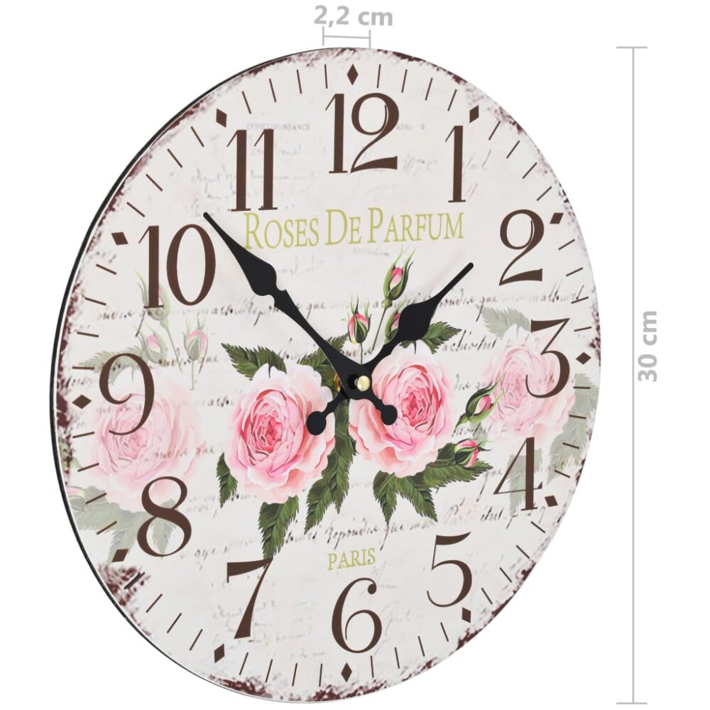 castor_vintage_flower_wall_clock_-_30_cm_6
