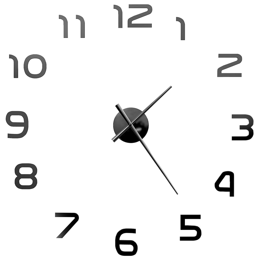 Meissa XXL 3D High Gloss Black Wall Clock