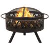 gracrux_portable_rustic_style_fire_pit_with_poker_steel_3