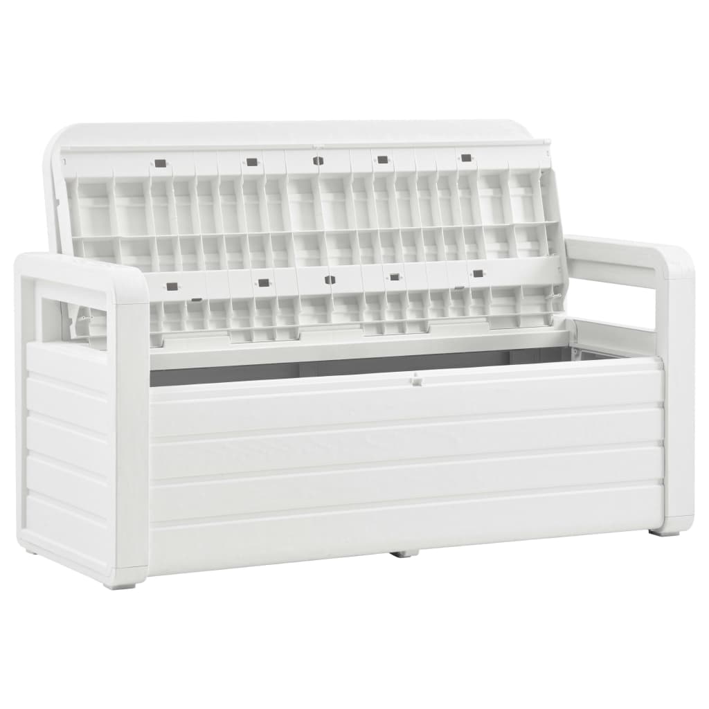 Sheliak Garden Storage Bench Plastic White