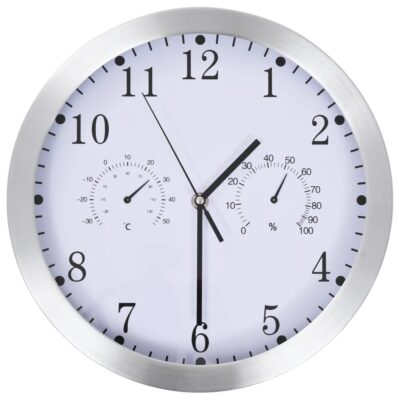 kuma_wall_clock_with_quartz_movement_hygrometer_thermometer_white_1