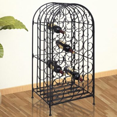 gracrux_ornate_wrought_iron_wine_rack_for_35_bottles_with_door_coated_black_2
