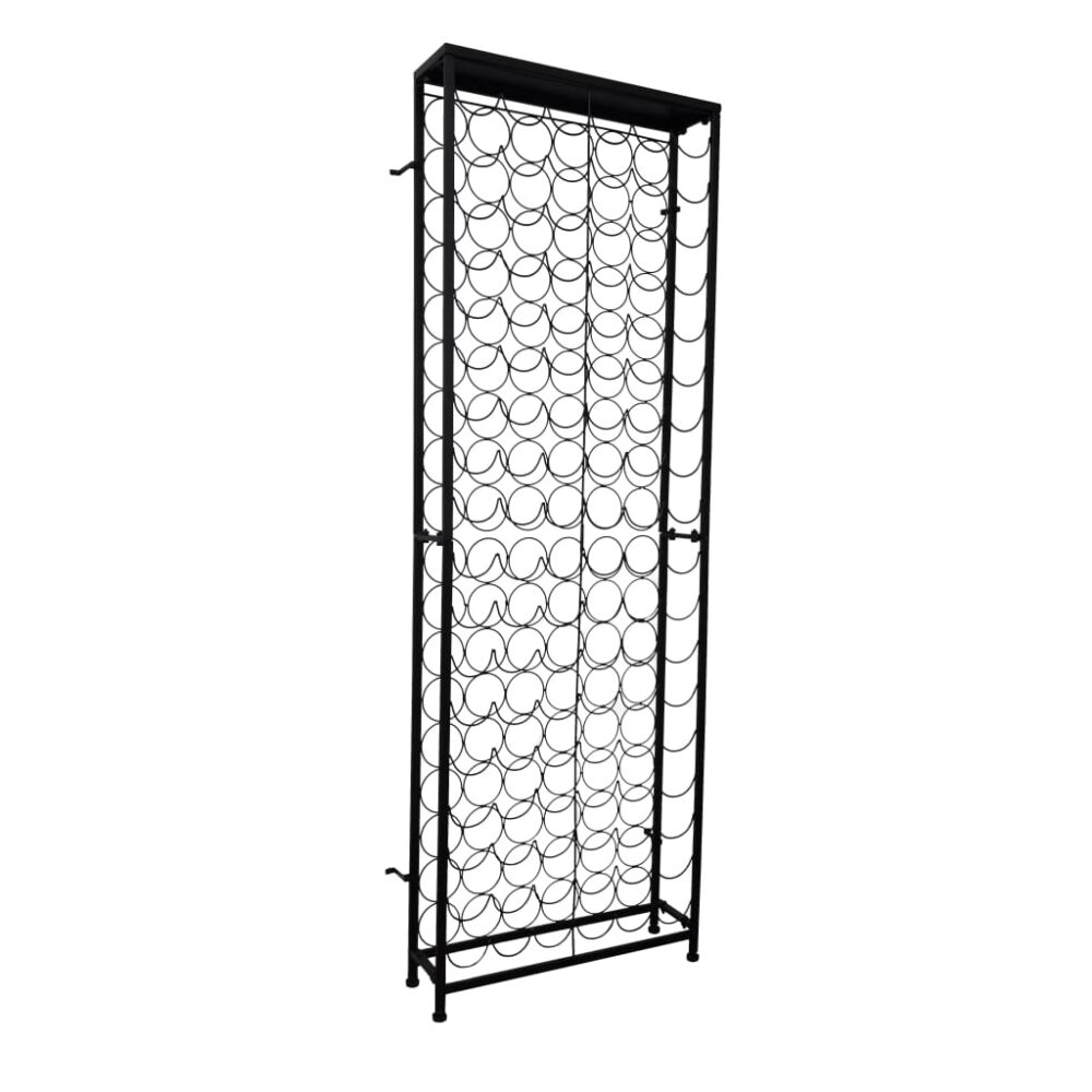 castor_wrought_iron_wine_rack_for_108_bottles_wall_fixed_coated_black_1