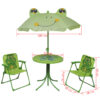 gracrux_green_frog_three_piece_children’s_garden_bistro_set_with_parasol__6