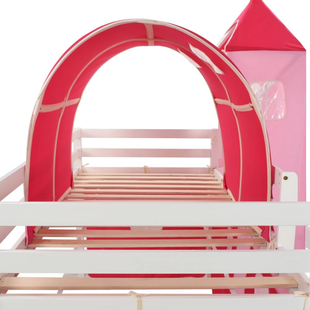 gracrux_pink_single_children's_loft_bed_frame_with_slide_ladder_pinewood__4
