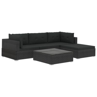kajam_5_piece_garden_lounge_set_with_cushions_poly_rattan_black_1
