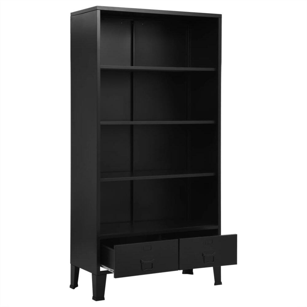 procyon_industrial_black_steel_bookshelf_with_drawers_3