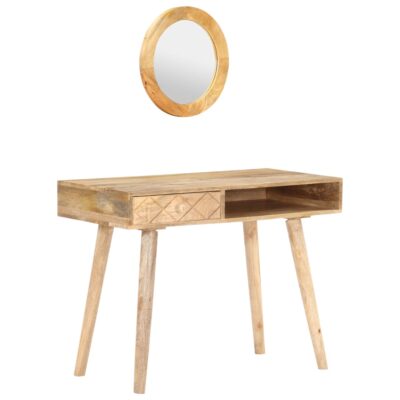 dulfim_rustic_dressing_table_solid_mango_wood_with_round_mirror_1