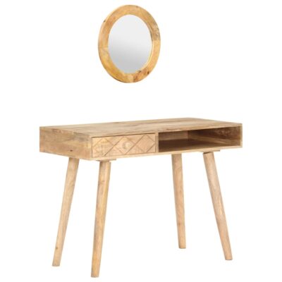 dulfim_rustic_dressing_table_solid_mango_wood_with_round_mirror_2