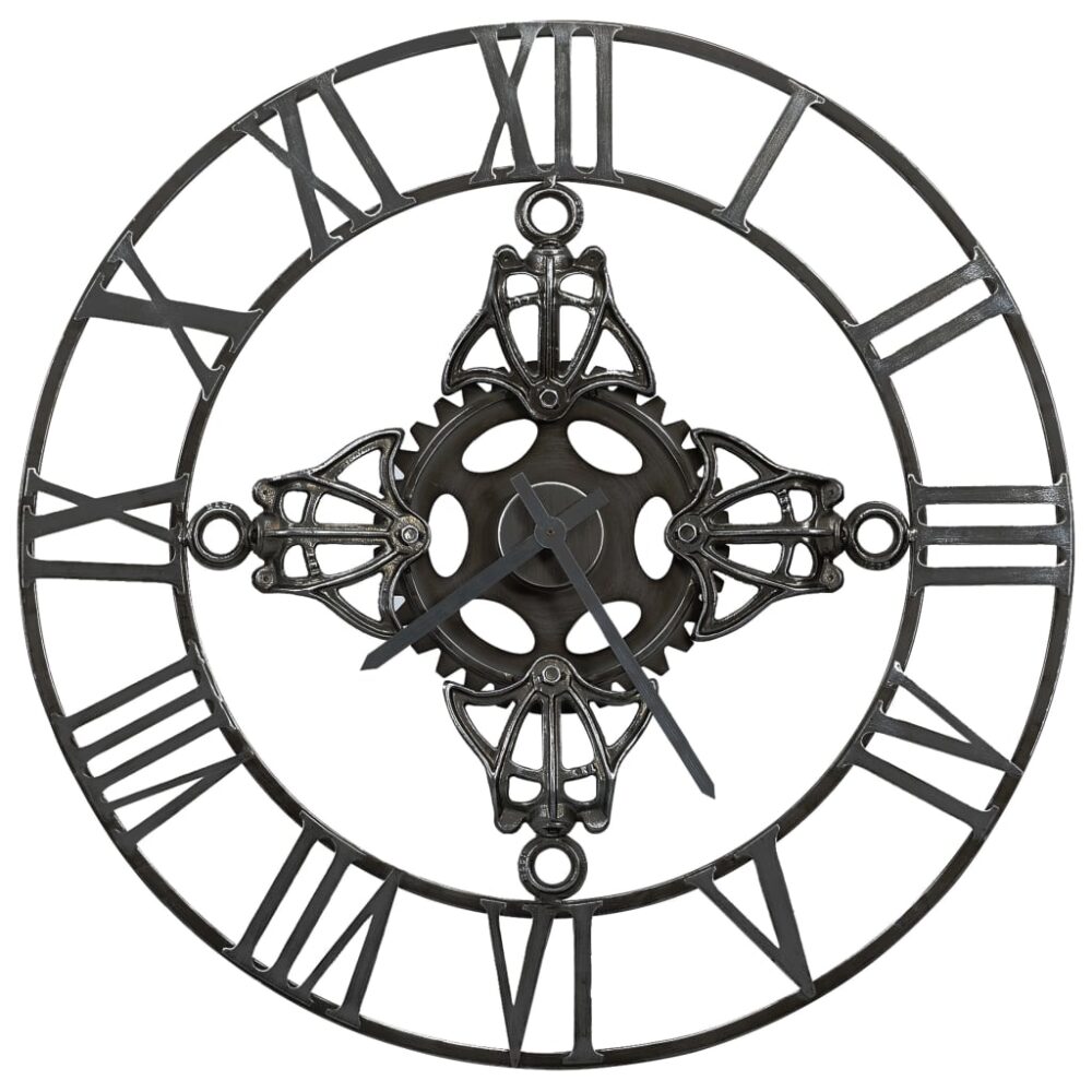 kuma_antique_wall_clock_silver_78_cm_metal_3