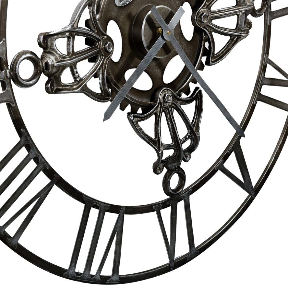 kuma_antique_wall_clock_silver_78_cm_metal_5