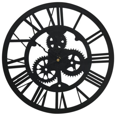 sheliak_rustic_gear_design_wall_clock_black_30_cm_acrylic_1