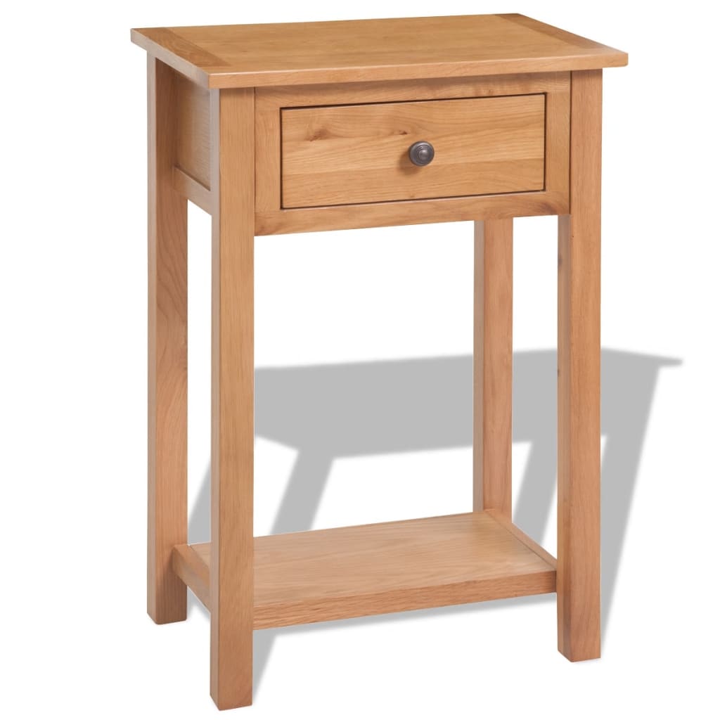 Zosma Bedside Table 1 Drawer 1 Shelf Solid Oak Wood