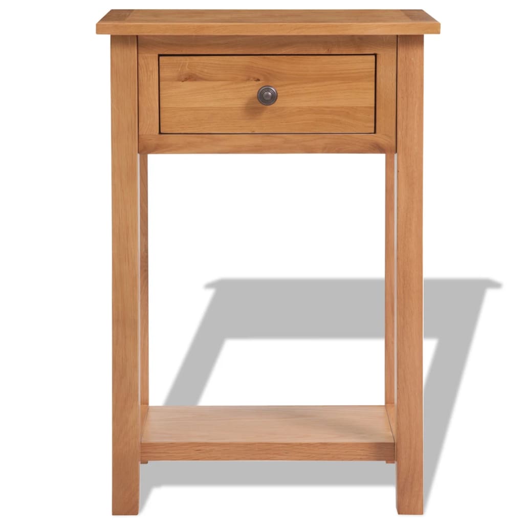 Zosma Bedside Table 1 Drawer 1 Shelf Solid Oak Wood