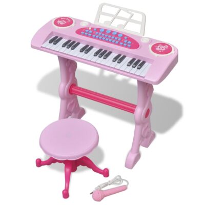 heze_kids'_playroom_toy_keyboard_with_stool_and_microphone_37-keys_pink_1