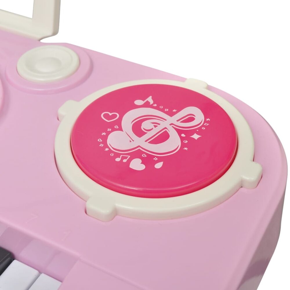 heze_kids'_playroom_toy_keyboard_with_stool_and_microphone_37-keys_pink_6