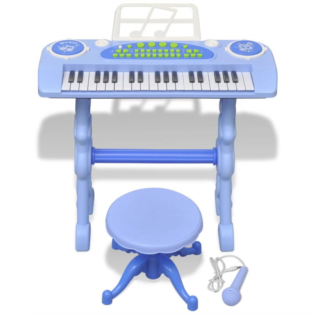 heze_kids'_playroom_toy_keyboard_with_stool_and_microphone_37-keys_blue_3
