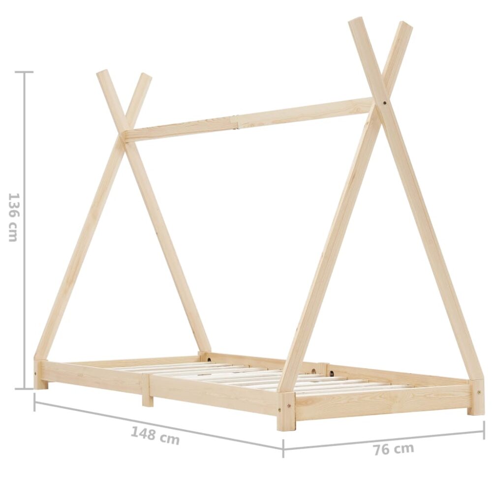 capella_kids_bed_solid_pine_wood_frame_tipi_style_7