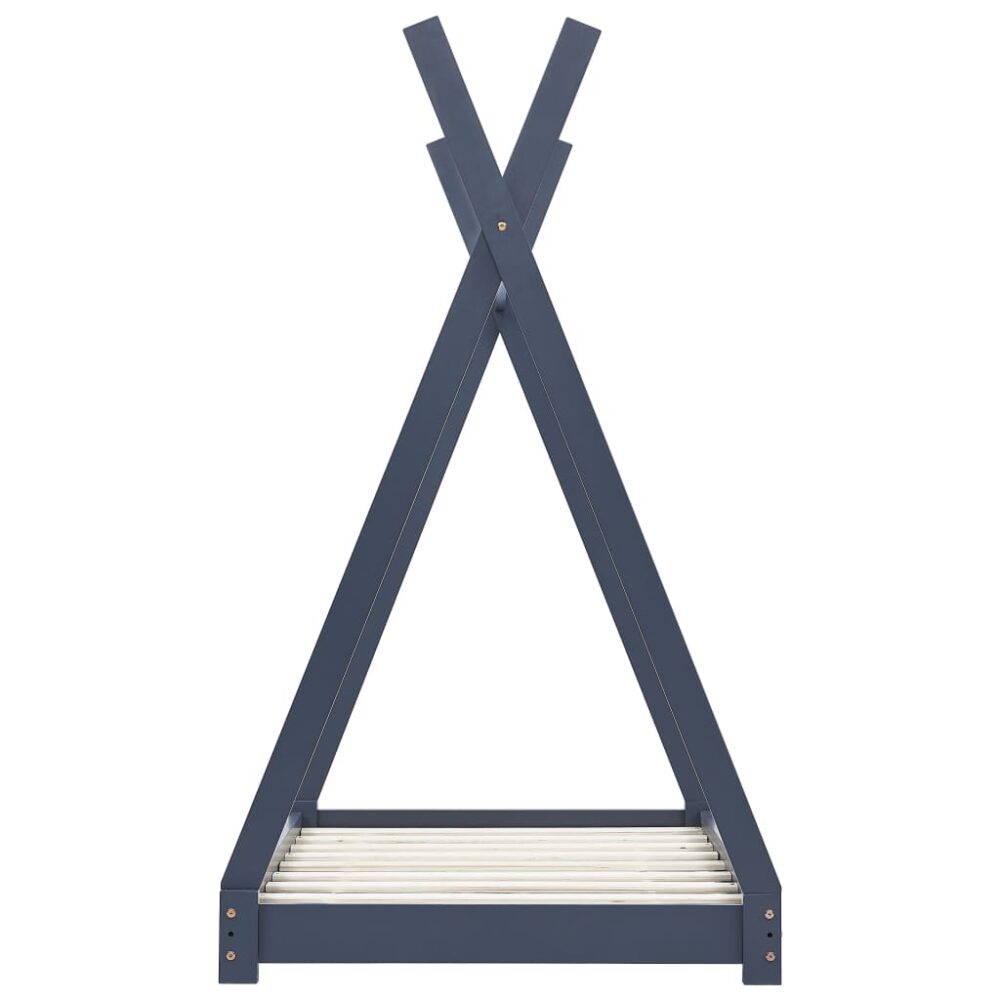 capella_kids_bed_solid_pine_wood_frame_tipi_style_grey_4