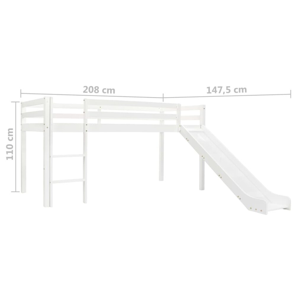 kajam_children's_loft_simple_bed_frame_design_with_slide_&_ladder_pinewood_6