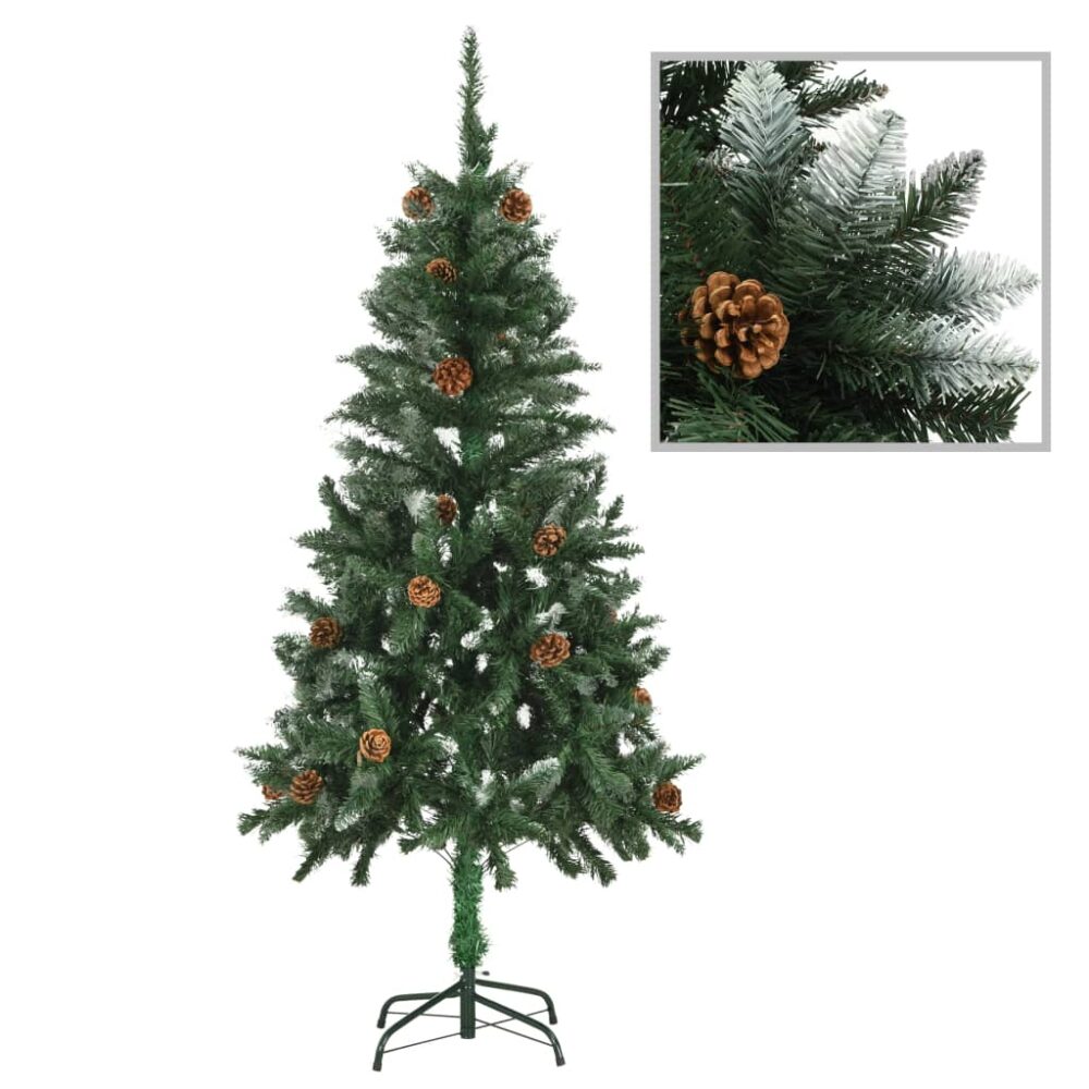 furud_artificial_christmas_tree_with_pine_cones_in_green_and_white_glitter_tips_2