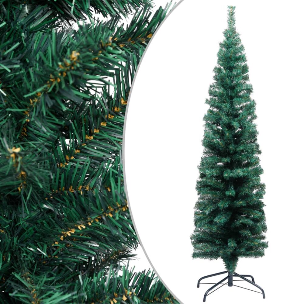 tegmen_slim_artificial_christmas_tree_with_steal_stand_in_green_2