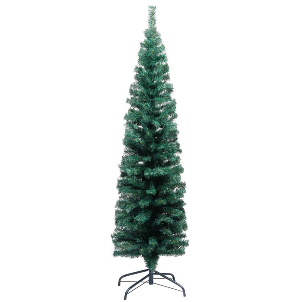 tegmen_slim_artificial_christmas_tree_with_steal_stand_in_green_3